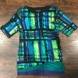 K Studio green blue blouse